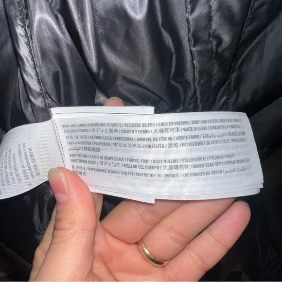 Hollister Black Hooded Puffer Jacket with Arm Logo Men’s Size: XL - Picture 7 of 8